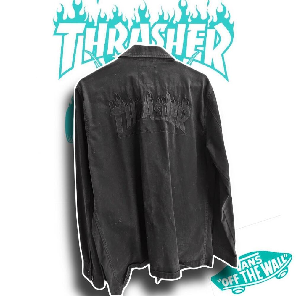Thrasher x vans black denim jacket